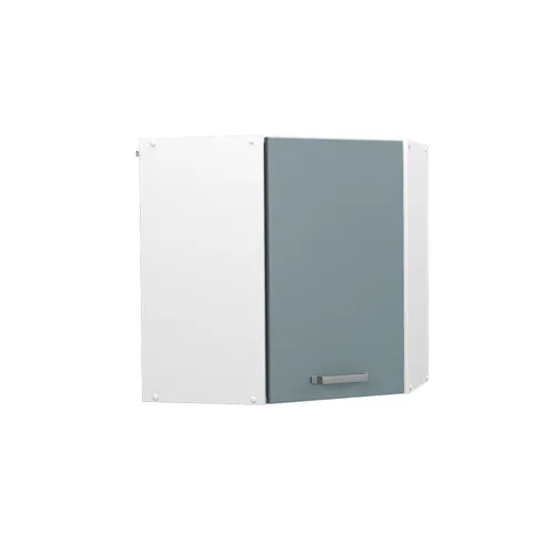 Vicco Schranksystem R-Line, Blau-Grau/Weiß, 57 cm Eckhängeschrank mit Tür