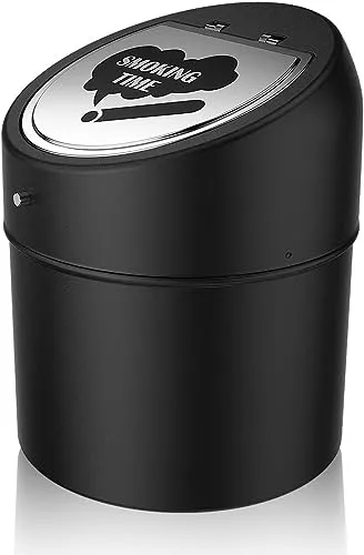 LegendTech Aschenbecher, winddicht, Aschenbecher aus Edelstahl mit Anti-Geruchs-Deckel, tragbarer Aschenbecher für drinnen und draußen, mit rutschfester und kratzfester Matte