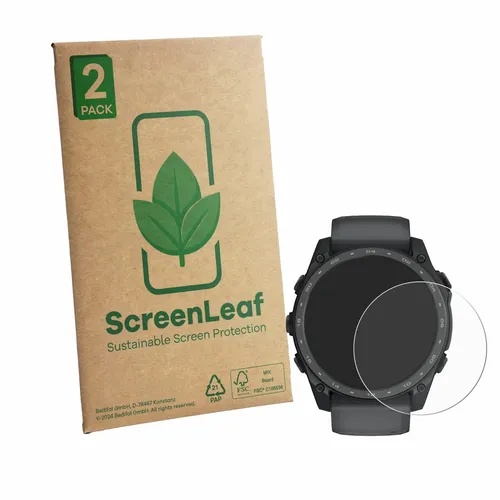 2x ScreenLeaf Displayschutzfolie für Garmin Tactix 8 Amoled Cerakote (51 mm)