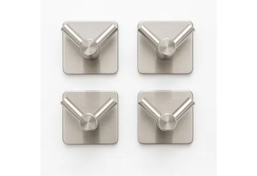 HAC24 Handtuchhaken 4er Set Handtuchhalter Wandhaken Klebehaken, (4-St), Edelstahl ohne Bohren Selbstklebend