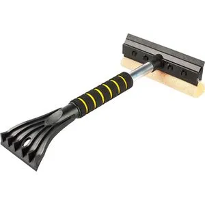 Walser Eiskratzer 23204, schwarz / gelb, 40 x 10 cm, mit Scheibenschwamm und Abziehlippe