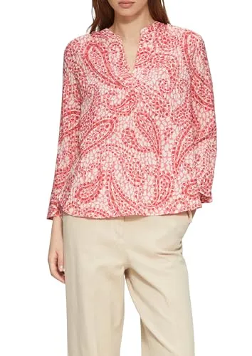 s.Oliver Strukturierte Tunikabluse mit 3/4-Ärmeln - Damenblusen mit femininer Optik, 3/4-Ärmeln und verlängertem Rückensaum für einen eleganten Look.