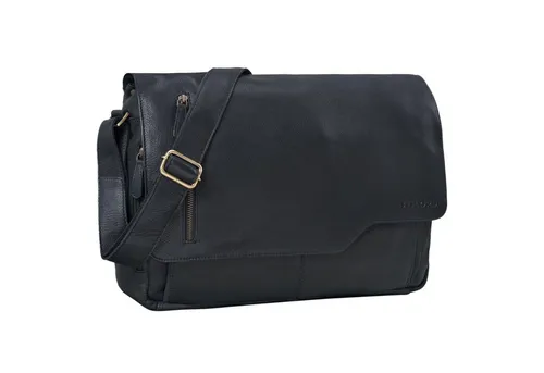 STILORD Ledertasche Marlon für Herren schwarz - Aktentasche mit 15.6 Zoll Laptopfach - Laptop-Schultertasche aus echtem Rindsleder mit modernem Vintage-Look, ideal für Büro und Freizeit. Bietet optimale Organisation für Laptop und Dokumente.