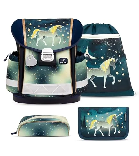 Belmil Classy Schulranzen Set 4-teilig (Sparkling Unicorn 2)