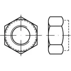 Selbstsichernde Sechskantmutter M 10 x 1,5 – 100 Stück - Sechskantmutter aus Stahl, galvanisch verzinkt, mit integriertem Klemmteil für erhöhte Sicherheit und Stabilität bei Anwendungen.