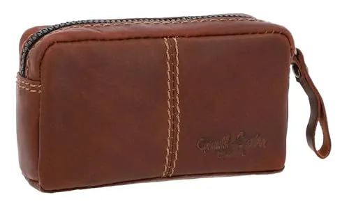 Gusti Schlüsseltasche Leder - Butler Pflanzlich gegerbt Schlüsseletui Schlüsselmappe Schlüsselmäppchen Damen Herren Braun Leder