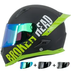 Broken Head BeProud Pro Helm Grün Mirror Edition - Der Broken Head BeProud Pro Helm vereint Sicherheit und Stil. Mit Doppel-D-Verschluss für optimalen Halt und zwei Visiere für flexiblen Wetterschutz. Zeige stolz Deine Leidenschaft für Motorradfahren!