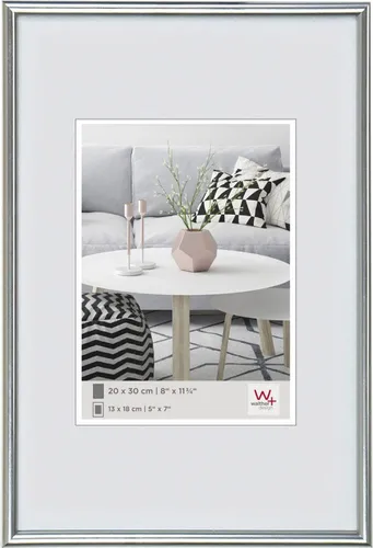 Galeria Kunststoff Rahmen 50x60 silber - Moderner Bilderrahmen 50x60 cm aus hochwertigem Kunststoff, ideal für Ihre schönsten Erinnerungen in jedem Raum.