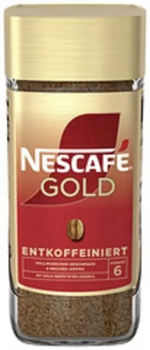 NESCAFÉ GOLD Entkoffeiniert, löslicher Bohnenkaffee, Instant-Kaffee aus erlesenen Kaffeebohnen, vollmundig & aromatisch, koffeinfrei, 1er Pack (1 x 95g)