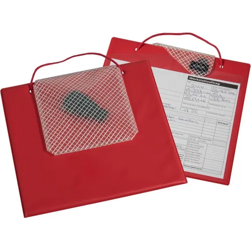 Eichner AUFTRAGSTASCHE 2/3 A4 - Rot - Praktische Auftragstasche aus gewebeverstärkter Folie mit festem Klettverschluss. Ideal für die Aufbewahrung von Dokumenten im Format 2/3 DIN A4. Lieferumfang: 10 Stück.