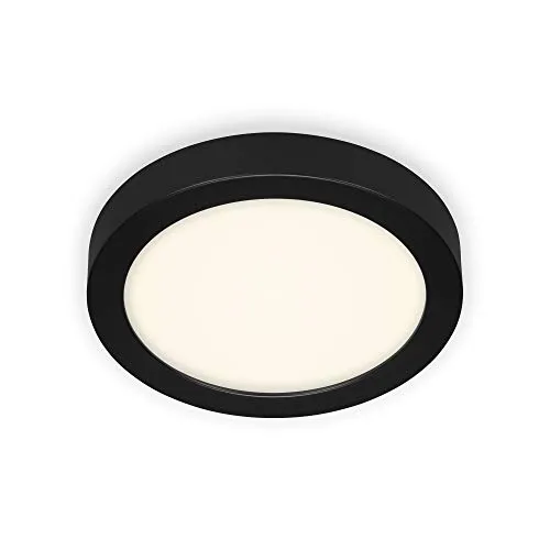 Briloner LED Deckenleuchte Fire Black schwarz Ø 22,5 cm - Moderne Deckenlampe in Schwarz mit 1600 Lumen, ideal für stilvolle Beleuchtung in Wohnräumen. Energieeffiziente LED-Technologie mit 25.000 Stunden Lebensdauer.