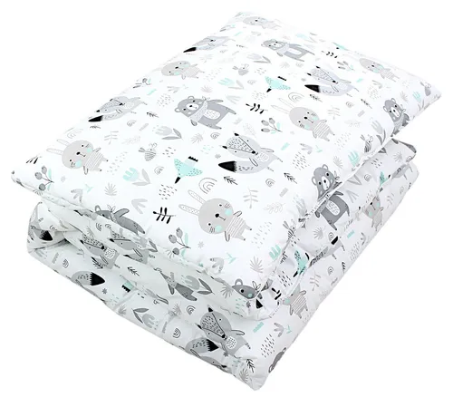 TupTam Kinderbettdecke Set 2tlg. - Gemusterte Ganzjahresdecke - Bettdecken-Set für Kinder mit coolem Tier- oder Sternen-Muster. Hergestellt aus atmungsaktiver Baumwolle, ideal für empfindliche Haut und sorgt für optimalen Schlafkomfort das ganze Jahr über.