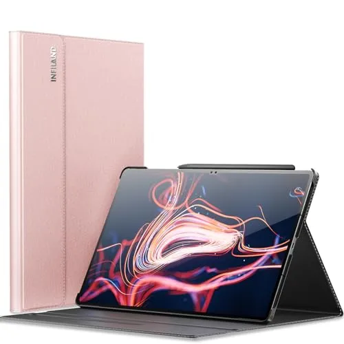 INFILAND Hülle für Samsung Galaxy Tab S10 / S9 Ultra 14,6 Zoll 2024/2023 Release [SM-X926/910/916/918], Multi-Winkel Ständer Hülle für Galaxy tab S10 / S9 Ultra, Auto Schlaf/Wach Funktion, Rose Gold