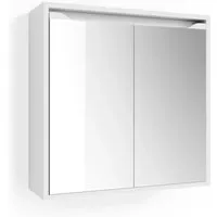 Vicco Badezimmerspiegelschrank Ruben, Weiß, 60 x 60 cm - Spiegelschränke mit minimalistischen Design und großem Spiegel, bietet reichlich Stauraum und elegantes griffloses Fassadendesign für Ihr Badezimmer.