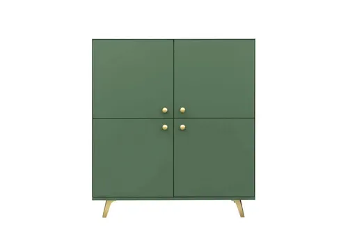 Masseno Kommode GALIO 100 cm in Grün - Moderne Kommode GALIO mit 4 Türen – ideal für stilvolle Ordnung. Hochwertige Materialien und elegantes Design sorgen für Langlebigkeit und passen perfekt in jedes Wohnambiente.