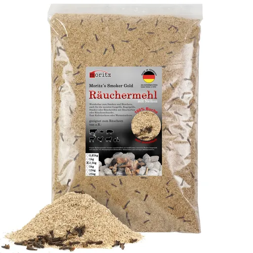 2,5kg Räuchermehl Buche mit Nelke fein 0,5-1mm Kalträuchern Smoker Räucherspäne