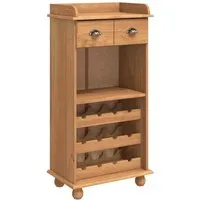 vidaXL Weinregal ASKIM für 12 Flaschen - Honigbraun Massivholz Kiefer - Rustikales Weinregal aus massivem Kiefernholz für 12 Flaschen, ideal für Hausbar oder Esszimmer. Robuste Bauweise und stilvolles Design sorgen für Wärme und Charme in jedem Raum.