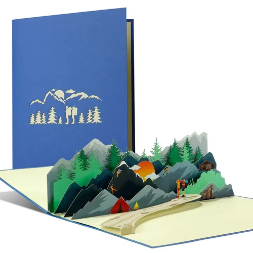 Gutschein zum Wandern I Zelten I Klettern, Einladungskarte für Wanderurlaub I 3D