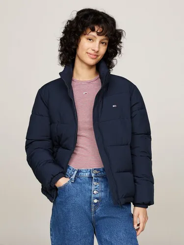 Tommy Jeans Damen Steppjacke Essential Puffer, Blau (Dark Night Navy), XL - Funktionsjacken, ideale Übergangsjacke aus 100% recyceltem Polyester, leicht, warm und mit hohem Tragekomfort für jeden Anlass.