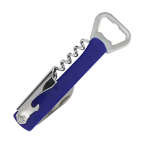 Fackelmann 00882 Tire-bouchon limonadier professionnel coloré, limonadier, tire-bouchon, tire-bouchon limonadier, décapsuleur, Acier inoxydable, Plastique, Jaune, Bleu, 13,5 x 4 cm