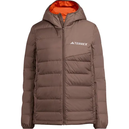 adidas Women's Terrex Multi Light Down CLIMAWARM Hooded Jacket - Outdoor Freizeitjacken für Damen, leichte Daunenjacke mit 600er-Füllung für optimale Wärme und Komfort bei Outdoor-Aktivitäten.