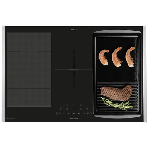 Oranier Kochfeld 80cm Flächen-Induktion FLI580 & Edelstahl Leisten & Grillplatte
