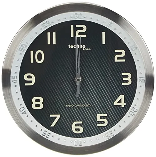 Technoline WT 8970 Funkwanduhr, aluminium-schwarz