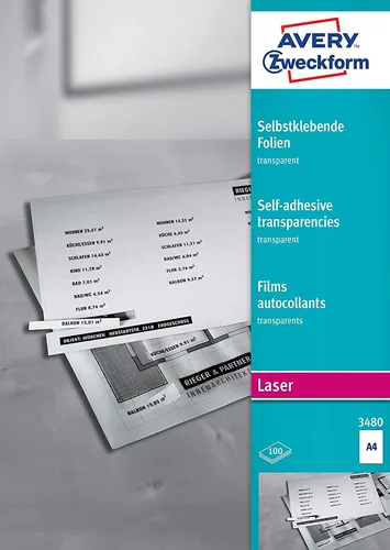 Zweckform 3480 A4 Kopierfolien – Selbstklebend & Transparent - Elektronik & Foto: Transparente, selbstklebende Folien, ideal für technisches Zeichnen. Hitzebeständig und repositionierbar. Made in Germany.