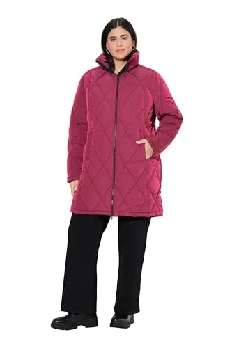 Ulla Popken Hyprar Steppmantel für Damen in großen Größen in rot von Ulla Popken