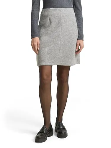 TOM TAILOR Damen 1048757 Cosy Rock in Melange-Optik, 21373-Medium Silver Grey, 40