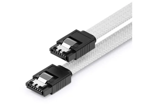 deleyCON deleyCON 30cm SATA 3 Kabel Nylon 6Gbit/s HDD SSD 2 S-ATA L-Stecker Computer-Kabel