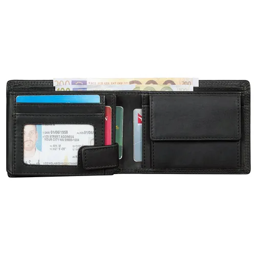 Benthill Herren Geldbörse aus Echt-Leder mit RFID-Schutz - Elegante Geldbörse aus hochwertigem Echt-Leder mit RFID-Schutz, zahlreichen Kartenfächern und einem praktischen Münzfach – ideal für den modernen Mann.