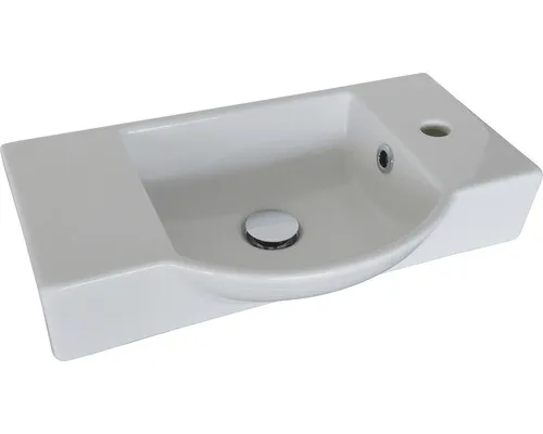 FACKELMANN Waschbecken Keramikbecken Gäste-WC - Elegantes Keramikbecken für das Gäste-WC mit modernem Design, das die Reinigung erleichtert und ideal mit Fackelmann-Unterschränken kombinierbar ist.