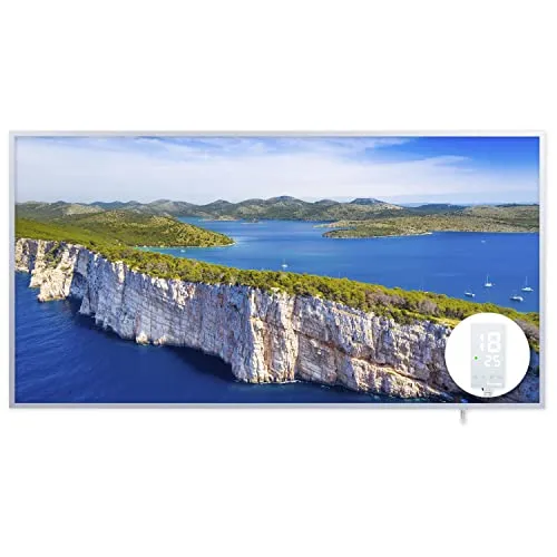 Protron Motiv Infrarotheizung Infrarot Panel Heizkörper Bild Elektroheizung Wandheizung mit Smart-Thermostat 720Watt 100x52cm (120387 - Kreidefelsen)