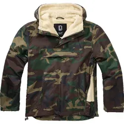 Brandit Sherpa Windbreaker, Woodland XXL - Funktionsjacke mit warmem Teddyfell-Futter, wind- und wasserabweisend, ideal für Outdoor-Aktivitäten und wechselhaftes Wetter.