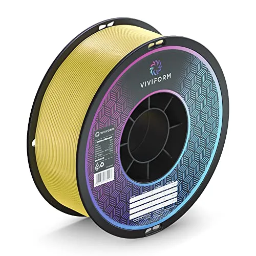 Viviform VF-PLA204 Filament für 3D Drucker | 1kg Rolle | ∅1,75mm +/- 0,03mm | Gelb Transparent