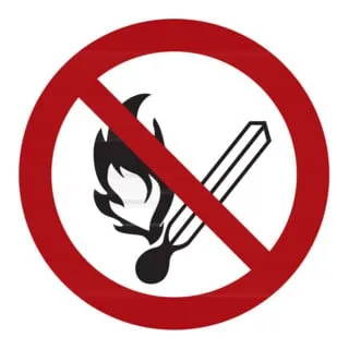 Verbotszeichen Feuer, offenes Licht und Rauchen verboten, Typ: 04300