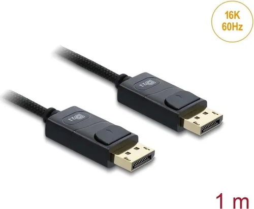 Delock Koaxiales DisplayPort Kabel 16K 60 Hz 80 Gbps mit Geflechtmantel - Kabel - Digital/Display/Video (81671)