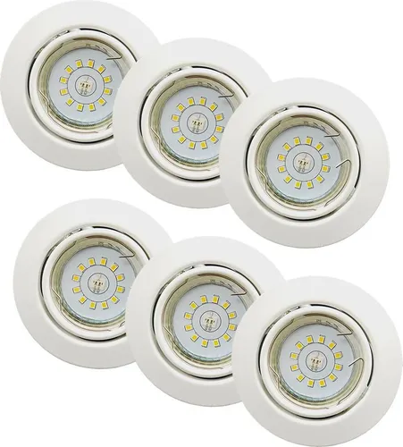 LED Einbauleuchte weiß rund schwenkbar GU10 3Watt Deckenlampe 6 x