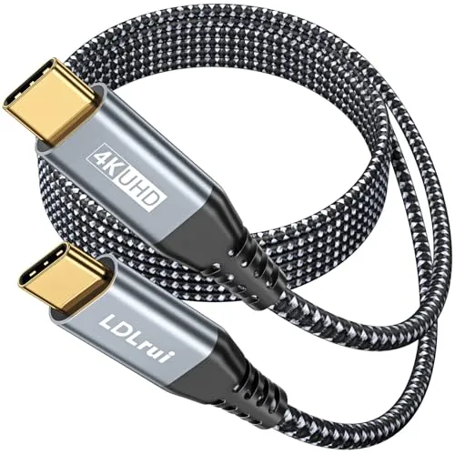 LDLrui USB C Datenkabel 20Gbps-4K Monitor & 100W Schnellladefunktion, 0,9m | USB 3.2 Gen2x2, Nylon, vergoldet & E-Mark-Chip, Kompatibel mit Thunderbolt 3/4, Laptop, Tablet, Smartphone, SSD, Monitor
