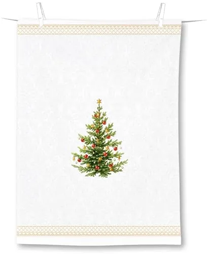 Ihr - T 1055509 - Geschirrtuch, Weihnachten, Classic Christmas Tree, Tannenbaum, Gold, Baumwolle, Bedruckt, 50cm x 70cm