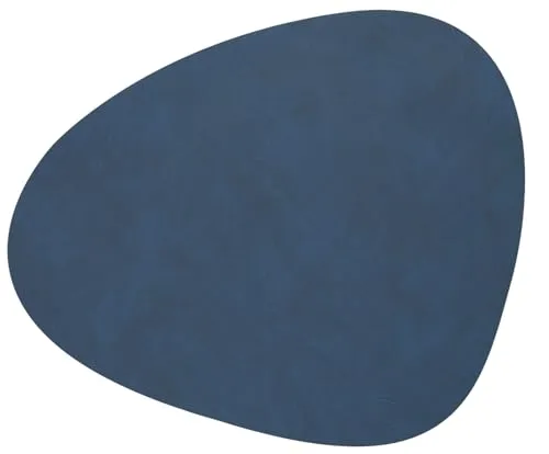 Lind DNA Tischset Curve Double Leder Midnight Blue, Maße: 44cm x 37cm x 0,2cm, 991124