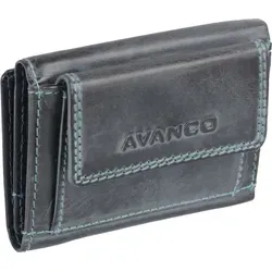 Schicke Minibörse Leder Hosentaschenbörse, grün - Schwarz - Kompakte Geldbörse aus hochwertigem Leder mit ganzem Scheinfach und Platz für Karten. Ideal für die Hosentasche, 9x6cm groß und perfekt für den Alltag.