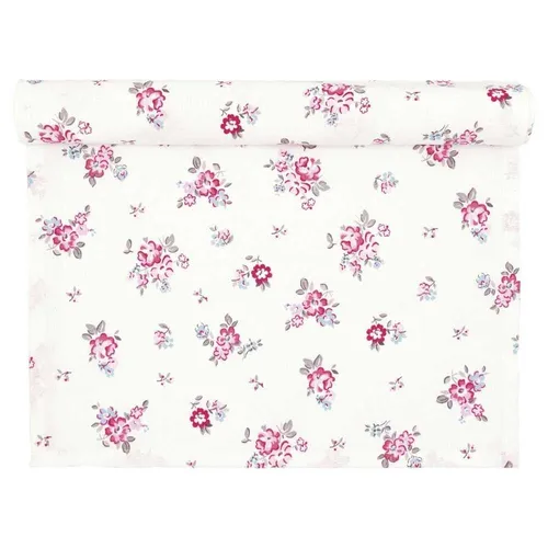 Produktbild Greengate Tischläufer ELBA Weiß mit Blumen Baumwolle 45x140 cm Tischdecke