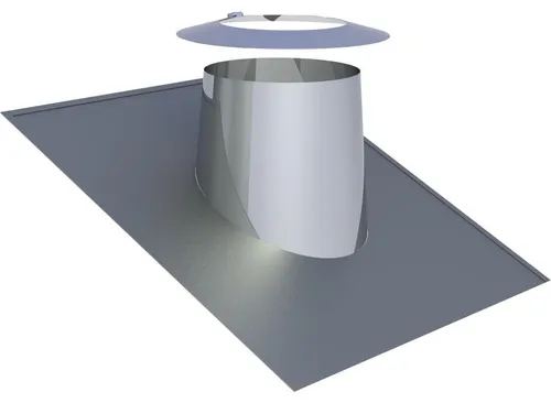 Jeremias DW-FU Dachdurchführung 80mm mit Wetterkragen - Robuste Dachdurchführung Ø 80 mm für Dachneigungen von 16-25°. Die Edelstahl-Oberfläche sorgt für Langlebigkeit und schützt zuverlässig vor Regenwasser, ideal für glatte Dächer.