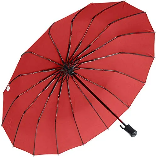 iX-brella Taschenschirm 16-teilig mit Handöffner - rot