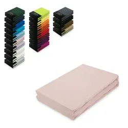 EXKLUSIV HEIMTEXTIL Doppelpack Jersey Spannbettlaken 90 - 100 x 200 cm Rosa