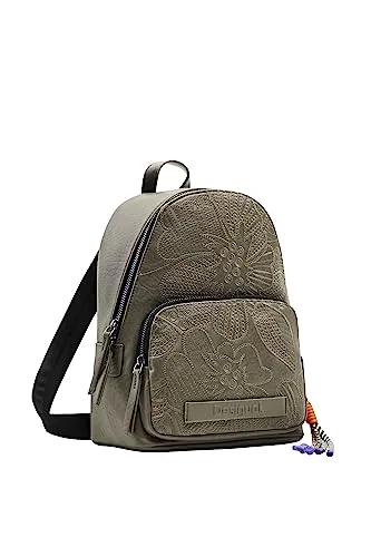 Desigual Women's Back_Alpha Mombasa, Black - Damen-Rucksackhandtaschen mit einfarbigem Design und Blumenmotiven, ideal für den Alltag mit mehreren Innen- und Außentaschen.