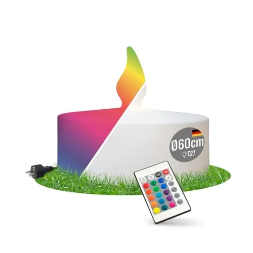 seasons design LED Dekolampe Shining Tealight Ø 60 cm (Weiß), dimmbar, Farbwechsel, Fernbedienung, E27 inkl. RGB Leuchtmittel,Teelicht, Dekoleuchte, Weihnachten Deko, Winter, für außen und innen 8