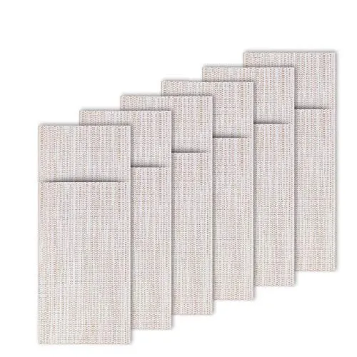 Westmark 6 Servietten-/Bestecktaschen, 24 x 9 cm, Synthetik, Saleen-Edition: Linen, Beige/Weiß, 01210004250